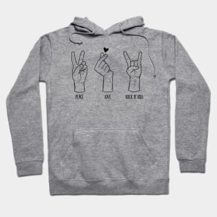 Peace Love Rock N Roll Hoodie